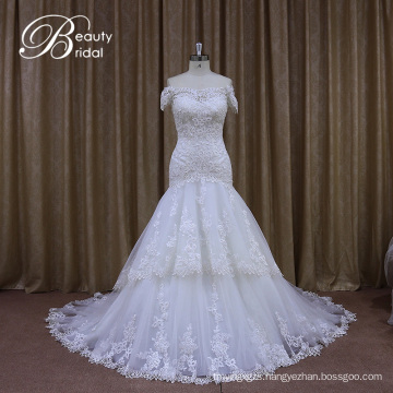 Attractive Style Boat Neckline Wedding Dress